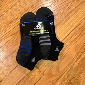 Adidas Men's Athletic Socks - Black, Gray, and Blue
